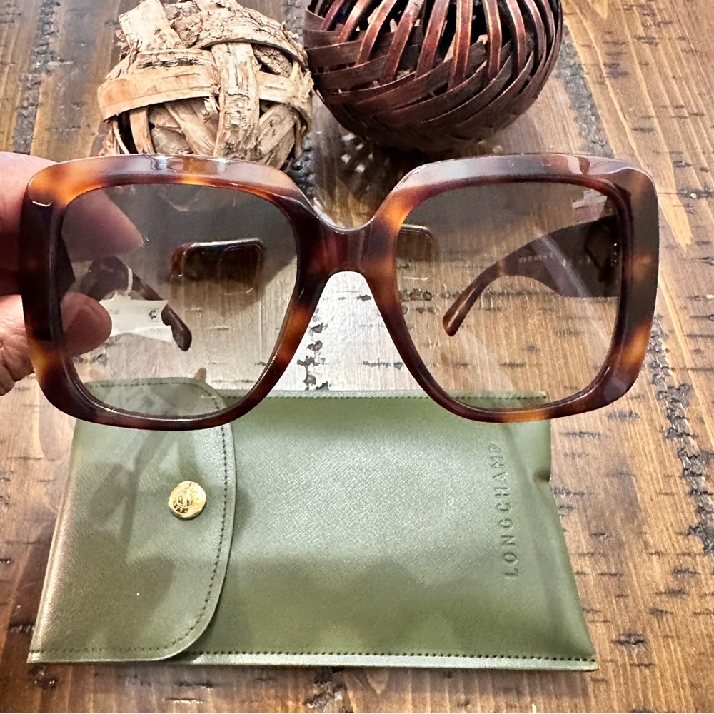 Longchamp Tortoiseshell Square Oversized Sunglasses